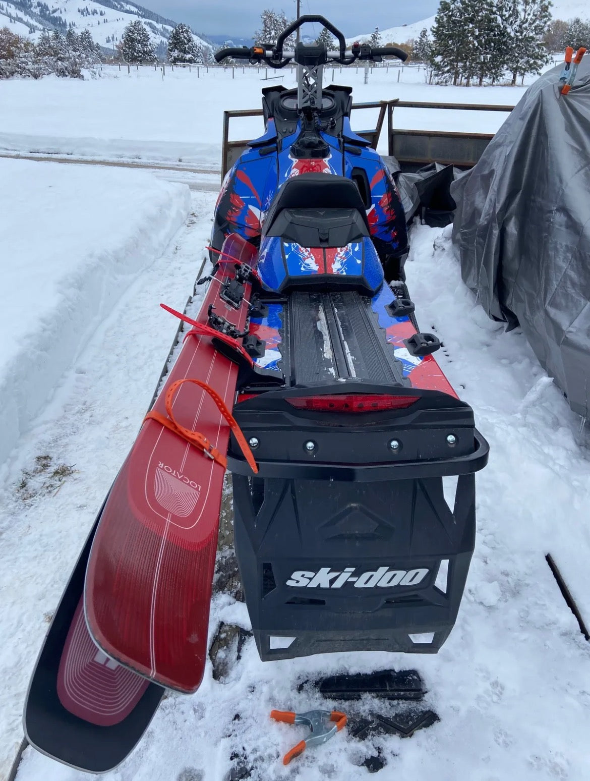 Universal Snowmobile Ski Rack System